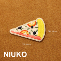 NIUKO cloth sticker adhesive hot stamping embroidery painting DIY patch small gourmet cute pizza color