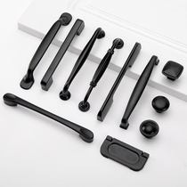 Black space aluminum handle cabinet drawer shoe cabinet door handle American modern simple door handle