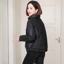 zqqz leather down jacket women short 2021 Winter New sheep leather thick stand collar leather jacket jacket 601