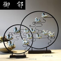 Desktop ornaments Entrance ornaments Chinese ceramics Wrought iron ornaments Home soft decoration Tengyunma