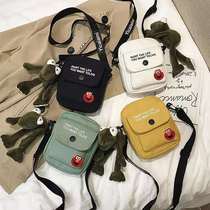 Bag female fashion new net red canvas bag female student Korean cartoon soft girl ins crossbody bag student bag