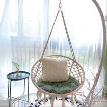 Nordic style hanging chair Household indoor chair hanging basket cotton rope Net red girl Bedroom rocking chair ins swing