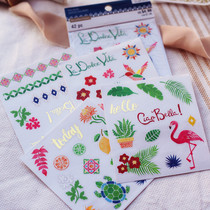 Judy Artisanal DIY SCRAPBOOK Hand tent material bronzed PVC handbill sticker large sheet of 4 pieces