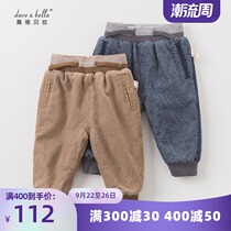 davebella David Bella autumn and winter mens and womens clothing with velvet middle waist small feet casual pants 1-7 years old DB6164
