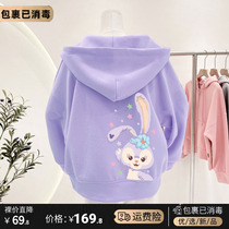 Childrens baby sweater jacket spring and autumn girls fried street net red 2022 new style foreign style fashionable cardigan hooded top