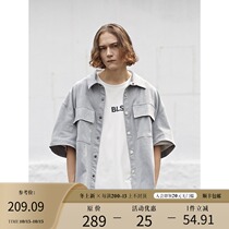 BONELESS 20SS Suede Half Sleeve Shirt Coat Multi Pocket Fit Short Sleeve Shirt High Street Mens Jacket