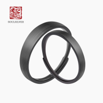 The old silversmith black and white ring couple ring 925 silver ring minimalist couple for ring to girlfriend gift silver ring female