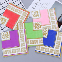 New colour paper towels printed napkin Wedding Napkins Hand-made Paper Towel Paper European Wind Pure Wood Pulp Paper