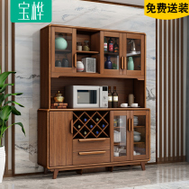 Chinese solid wood dining side cabinet Wine cabinet One modern simple living room wall household locker cupboard Kitchen cabinet