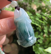 Yang Yujia Myanmar natural A goods Jade popular glutinous ice species floating flower rose sweater chain pendant certificate