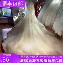 Douyin with the same veil female bride champagne star star veil Super fairy long tail wedding photo veil