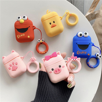  Cute cartoon airpods1 2 silicone protective cover Apple Bluetooth wireless headset anti-fall cover couple with lanyard