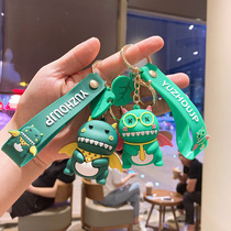 Small Dinosaur Couple Paparazzi Key Buckle Cartoon Cute Car Key Chain Lap Bag Hang Accessories Customised Creative Gift
