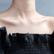 Short Korean choker 925 sterling silver plated platinum simple short neck chain personality temperament hypoallergenic necklace female