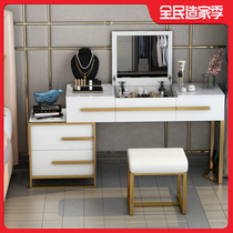 Postmodern dressing table storage cabinet integrated Nordic small apartment piano paint makeup table ins flip dressing table