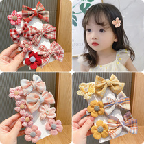 South Korean childrens flowers hairpin girls butterfly knot hair adorned little girl cute princess haircut baby headwear clip