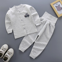 Baby color cotton autumn coat suit high waist belly pants Cotton close-fitting clothes Baby underwear autumn coat autumn pants color cotton