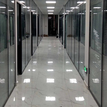 Shanghai glass partition wall soundproof office high partition Aluminum alloy shutters Tempered glass screen partition wall