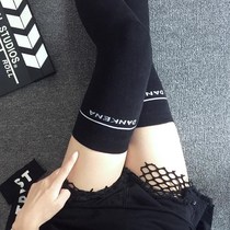 Long leg socks children Korean cross knee tide stockings Spring and Autumn Winter plus velvet thick day black high tube over paint