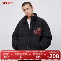 (WUT sugar-free brand) original beating logo retro fluffy padded cotton jacket autumn and winter warm cotton coat