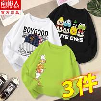 Boys' long sleeve t-shirt spring autumn pure cotton large children's thin autumn top boy bottoming shirt children's autumn clothing