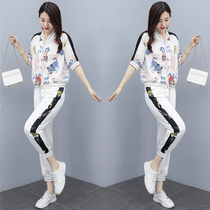 Fashion Suit Pants Women Summer Dress 2022 New Womens Clothing Slimmer Sports Casual Two Sets Bungling Pants Suit