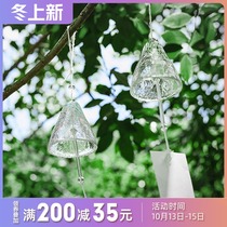 Japanese hand-made glass Cherry Blossom Wind Bell Bell creative bedroom pendant meditation summer and wind hanging decoration door decoration girl