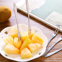 Korean creative tableware stainless steel fruit fork fruit sign small fork for western food dessert fork dessert fork