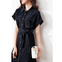 Boo Pala The King of Solid Wear Elegant Fishtail Lyocell Linen open-line shirt Dress