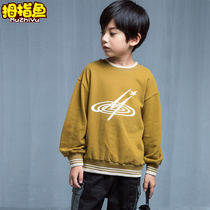 Thumb Fish Boy Sweater Set Tide Handsome Korean version of foreign-style children 2020 Autumn new childrens autumn coat