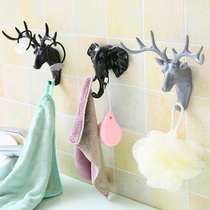  Punch-free deer head wall-mounted entrance wall decoration entrance shelf Nordic creative self-adhesive hook key holder