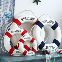Lifebuoy Mediterranean Style Adornment Pendant Cafe Shop Creative Foam Prop Swimming Circle Wall Hanging Accessories