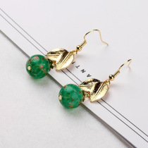 Original handmade temperament glazed earrings classical earrings Mori simple leaf Jewelry new female