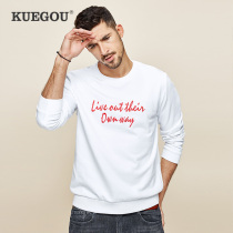 Special offer]Mens round neck sweater mens spring new European and American simple letter embroidery pullover top 2234