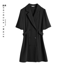 Pimmy Design Sense Suit Dress Dress Woman Mid length Summer thin section 2022 New short sleeves Waist Temperament Skirt