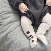 Poisonous White autumn baby cotton big pp pantyhose men and women Baby cute polka dot Joker stretch jokey socks