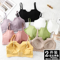 Pure Cotton Beauty Back Harness Mesh Red Explosive No Steel Ring Underwear Woman Wrap Chest Summer One-piece Vest Anti-Walk Light Thinness