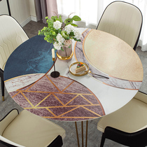 Round table mat living room household waterproof and oil-proof disposable PVC leather tablecloth modern simple small round table tablecloth