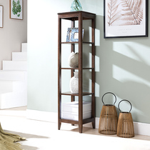 Excellent wood furniture full solid wood flower stand oak display stand solid wood combination flower stand bookshelf American walnut color furniture