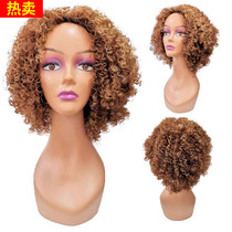 European and American hot-selling black wig female small roll African fashion short hair show foreigners curly hair explosion headgear wig