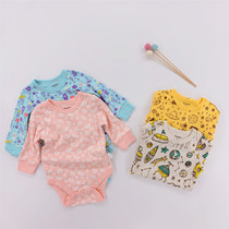 2 pieces of shirt baby long sleeve one piece spring and autumn cotton shoulder buckle baby cotton baby cotton toddler hip triangle