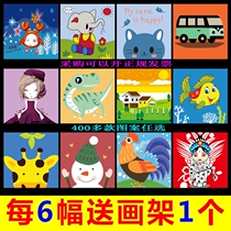 Children diy hand drawn coloring animation mini simple early education manual 20*20 cartoon animal oil color