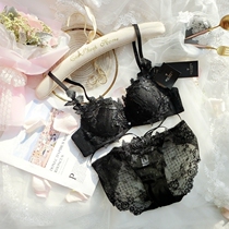 Micisty Mei Xi Di Ling Xing embroidery lace sequin soft steel ring gather bra set underwear