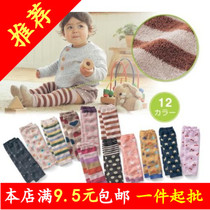 Toddler baby leg guard diaper long socks thickened plus velvet autumn and winter knee pads baby stockings over the knee loose mouth
