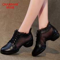 Jiao Baihui autumn dance shoes womens shoes leather square dance shoes soft bottom black dance shoes jazz sailors dance shoes women