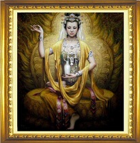Dunhuang Guanyin cross-stitch figure Buddha statue Buddhist hand-embroidered living room