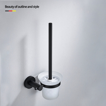 304 stainless steel black non-perforated toilet brush holder Toilet toilet bathroom Bathroom hardware pendant Wall-mounted