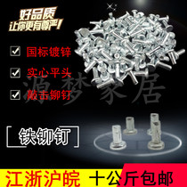 Solid flat head iron rivets galvanized knock rivets M4 * 8 10 12M5*8 10 12 16(1kg)
