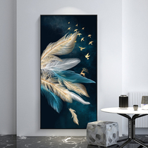 Modern entrance entrance decorative painting Nordic wind light luxury feather hanging painting corridor aisle end of the aisle mural