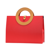  Red wine double gift bag leather gift box folding wine box portable leather bag Wine packaging bag(excluding wine)